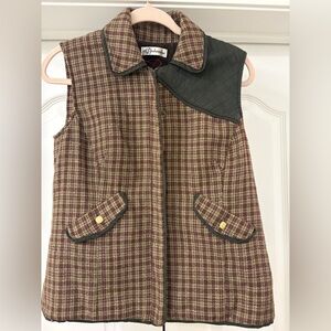 Bushwacker Women's Checkered Vest - Burgundy and Olive